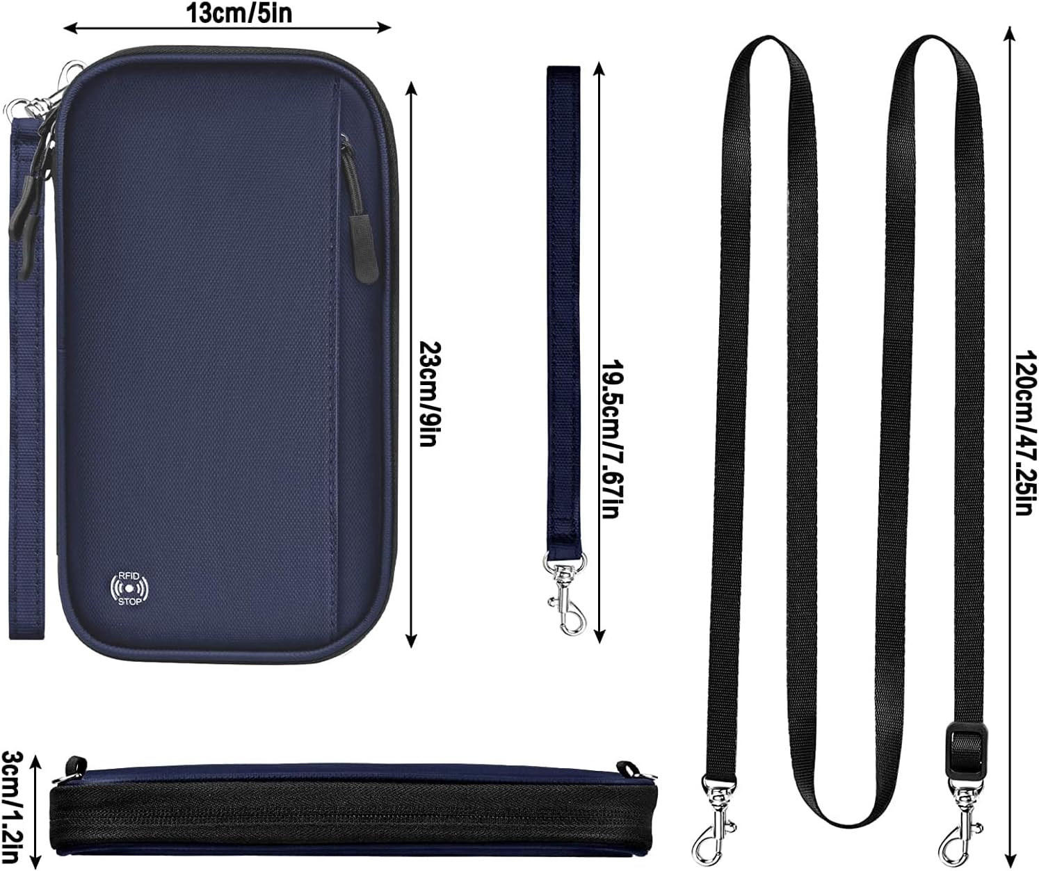 Detalle de Reisepass-Tasche Familie mit RFID Blocker, Blau