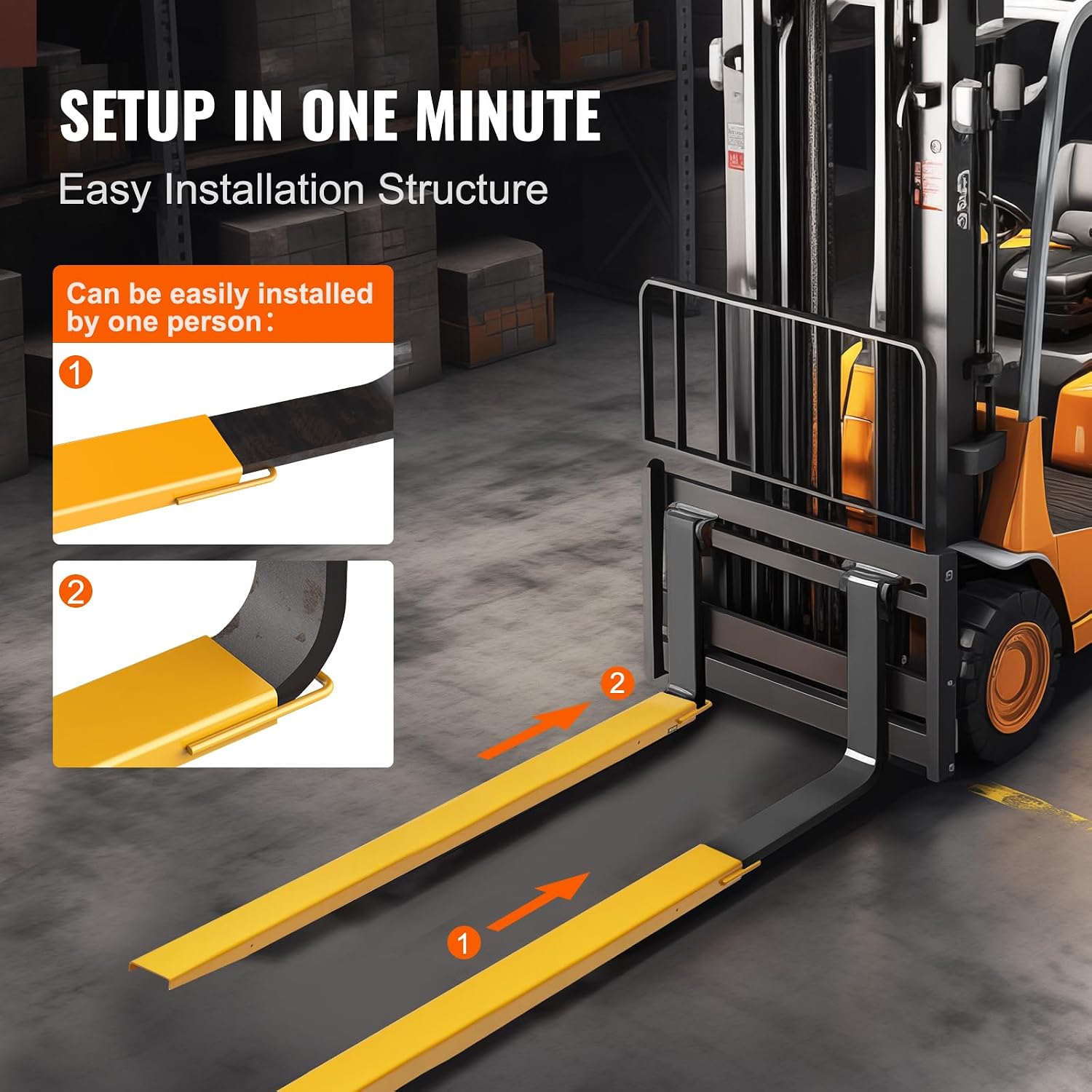Detalle 1 de VEVOR Forklift Extensions 96 Inch
