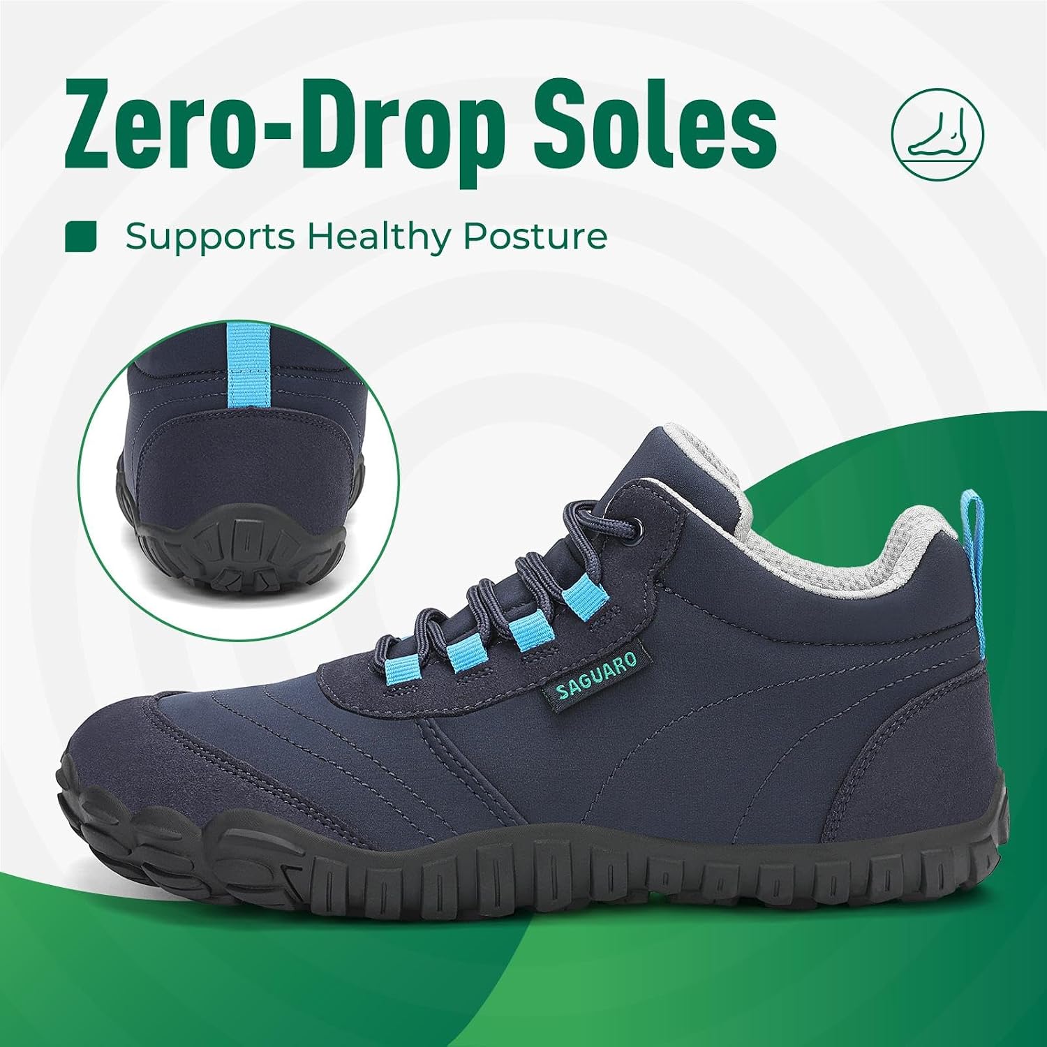 Detalle de SAGUARO Barefoot Shoes uomo/donna minimaliste da trail con punta ampia e suola antiscivolo