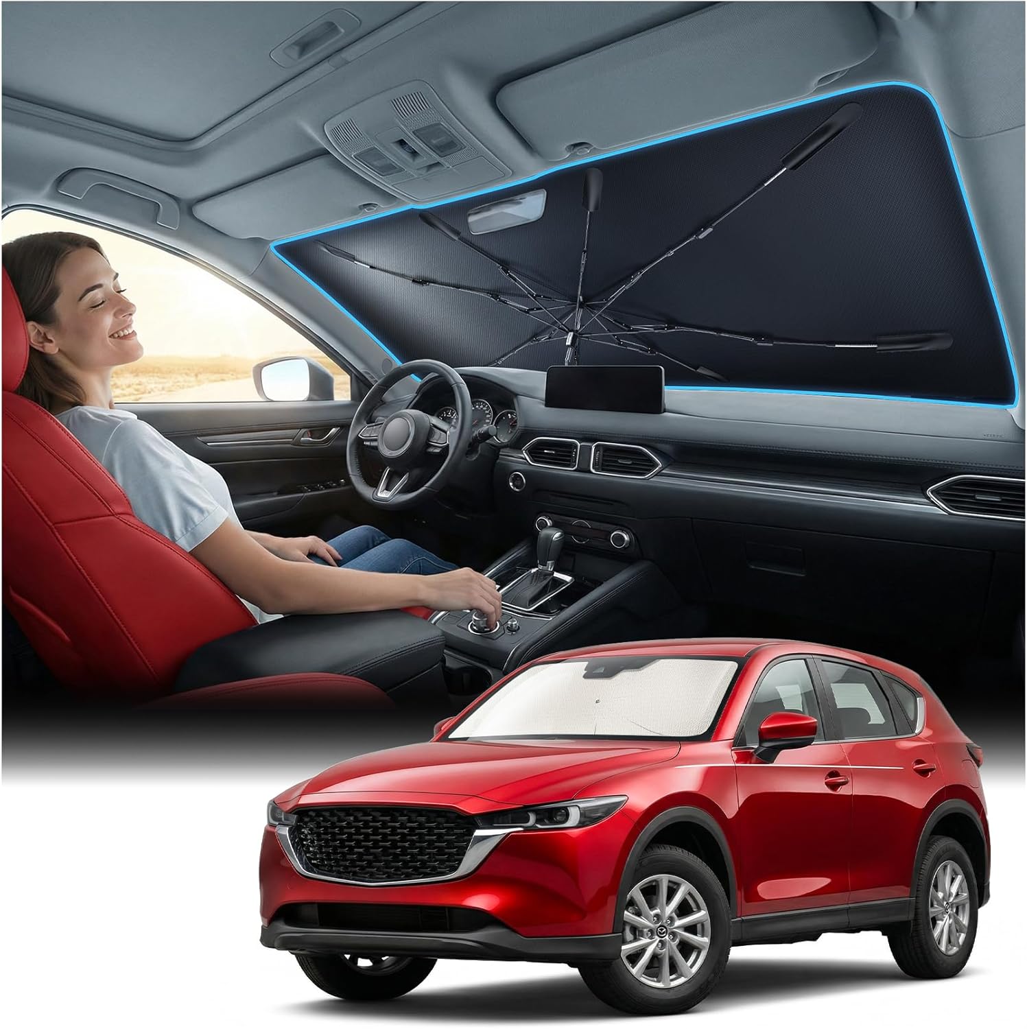 Detalle de Upgraded Nmoiss Windshield Sun Shade Umbrella
