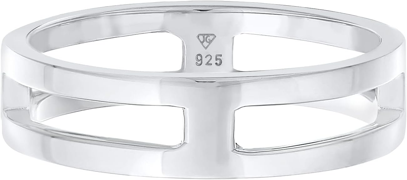 Thumbnail 1 de Kuzzoi Massiver Herrenring 6 mm aus 925 Sterling Silber, poliert – Bandring in puristischem Design