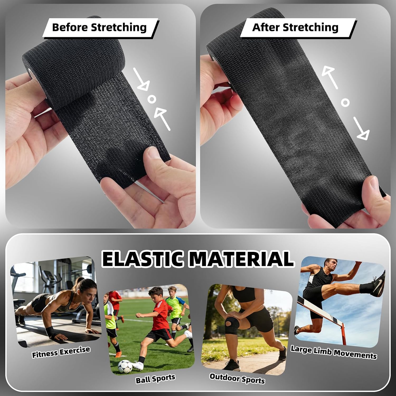 Detalle de Rokehr Selbstklebender Verband, 10 Rollen 7,5 cm × 4,5 m – elastisch, haftend, vielseitig einsetzbar