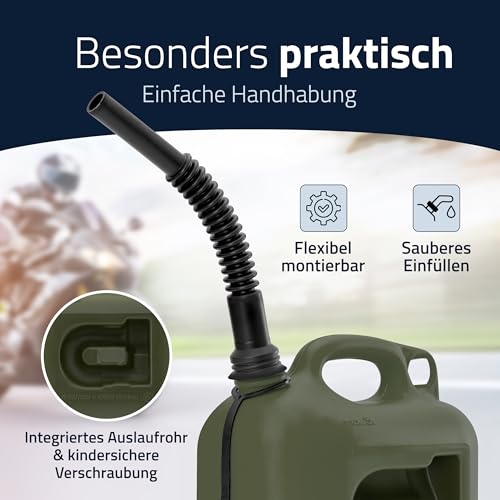 Detalle de Hünersdorff Kraftstoff-Kanister PROFI 5L – UN-zugelassen, made in Germany, oliv