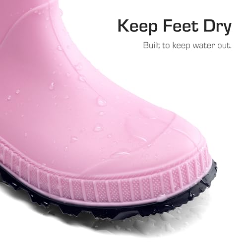 Detalle de DREAM PAIRS Boys Non-Slip Wellies - Pink (1 Big Kid)