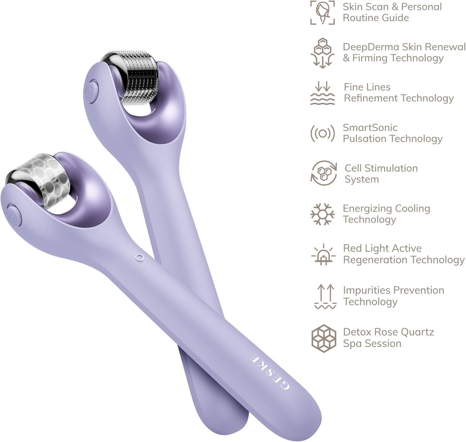 Thumbnail 3 de GESKE Roller viso microaghi SmartAppGuided™ 9 in 1 con quarzo rosa – microaghi professionale con app guida