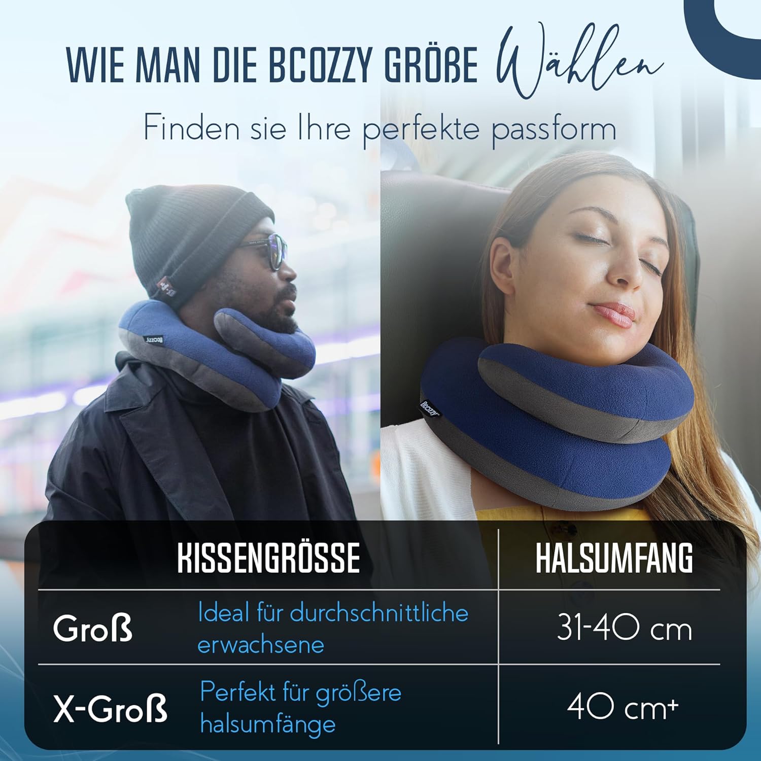 Thumbnail 4 de BCOZZY Nackenkissen für Flugzeug – Patentierte Doppelunterstützung, Groß/XL, waschbar, violett