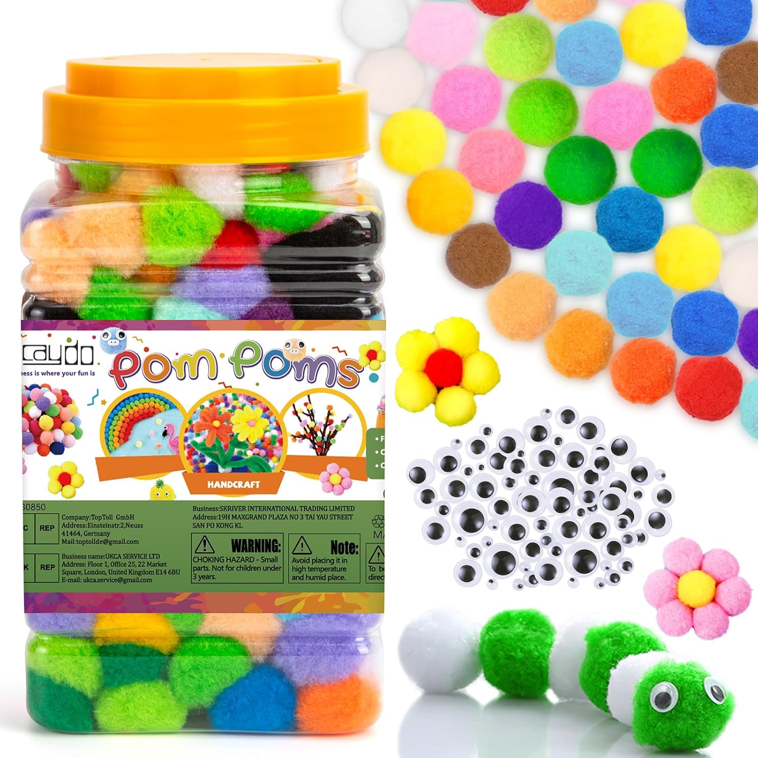 Detalle 2 de Caydo 300 Pcs 2.5 cm Pom Poms