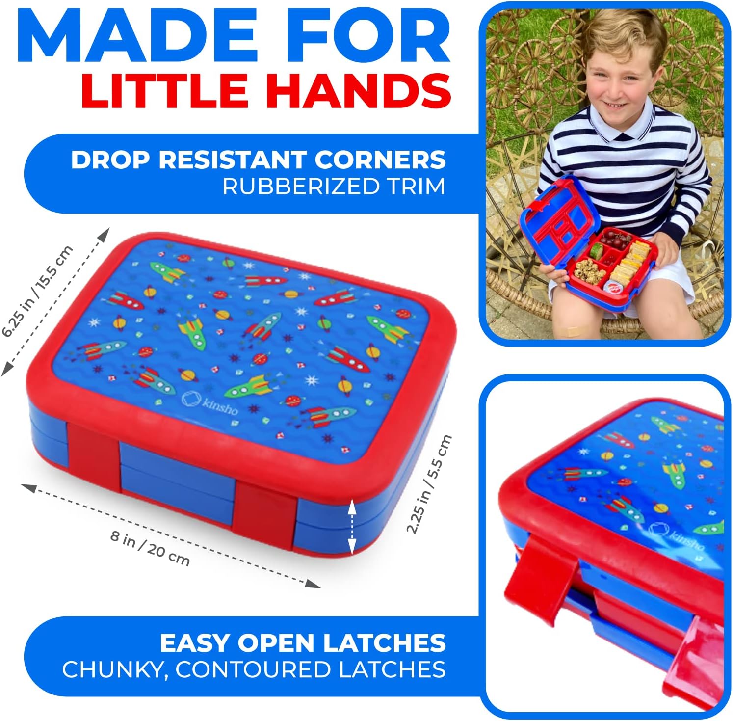 Thumbnail 2 de Kinsho Bento Box, 5-Section, Blue 🥣