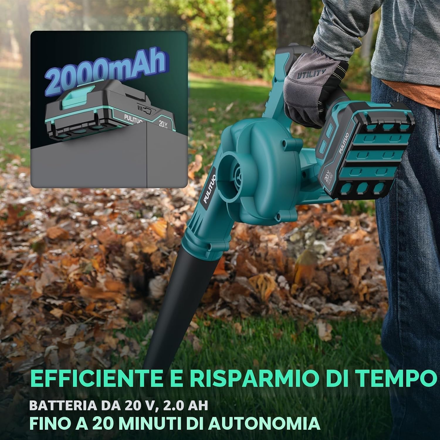 Thumbnail 5 de PULITUO Soffiatore a batteria 257 km/h