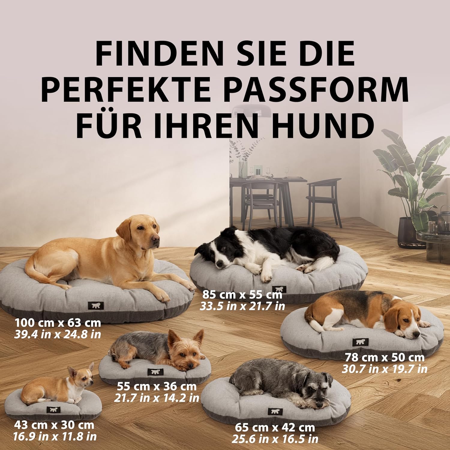 Thumbnail 3 de Ferplast SCOTT 45/2 gepolstertes, doppelseitiges Kissen für Hunde & Katzen (43 x 30 cm) – waschbar, Braun