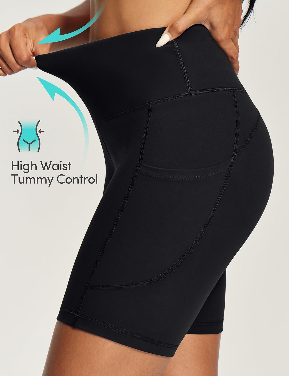 Detalle de IUGA Women’s 6" Biker Shorts with Tummy Control and Pockets