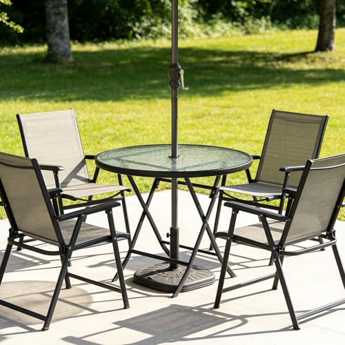 Detalle de SUQ I OME Patio Table Umbrella Hole Ring Plug and Cap Set, Brown