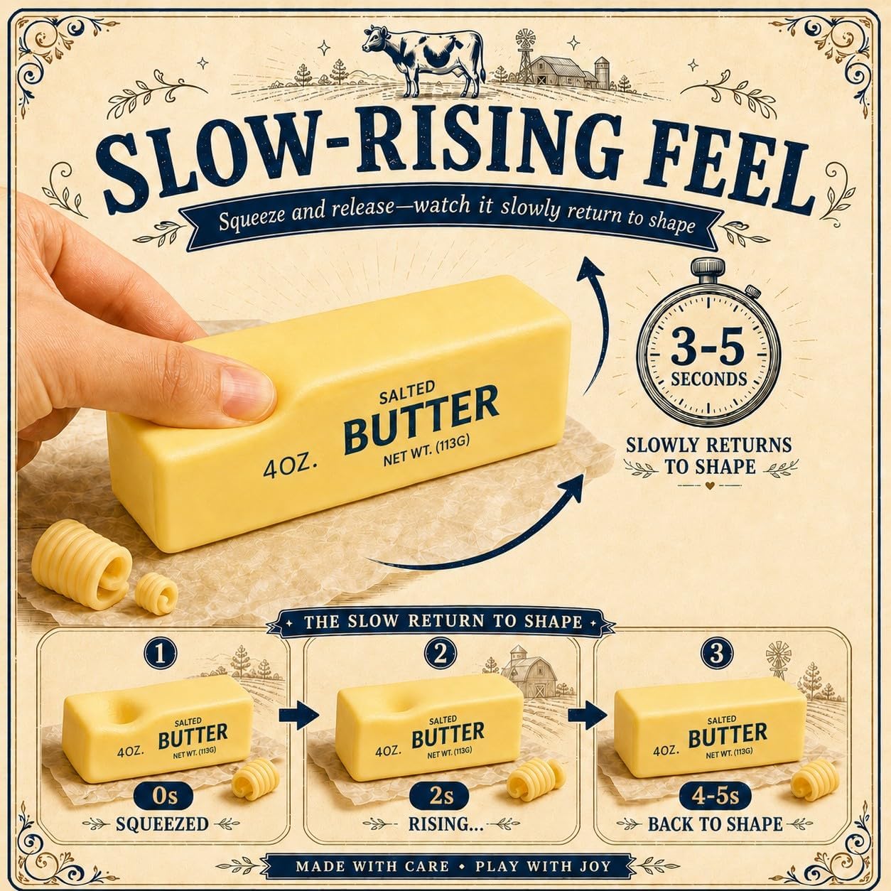 Detalle de 2PCS Butter Squishy – Slow Rising Butter Squishy Toy for Adults (5.5 Inch)
