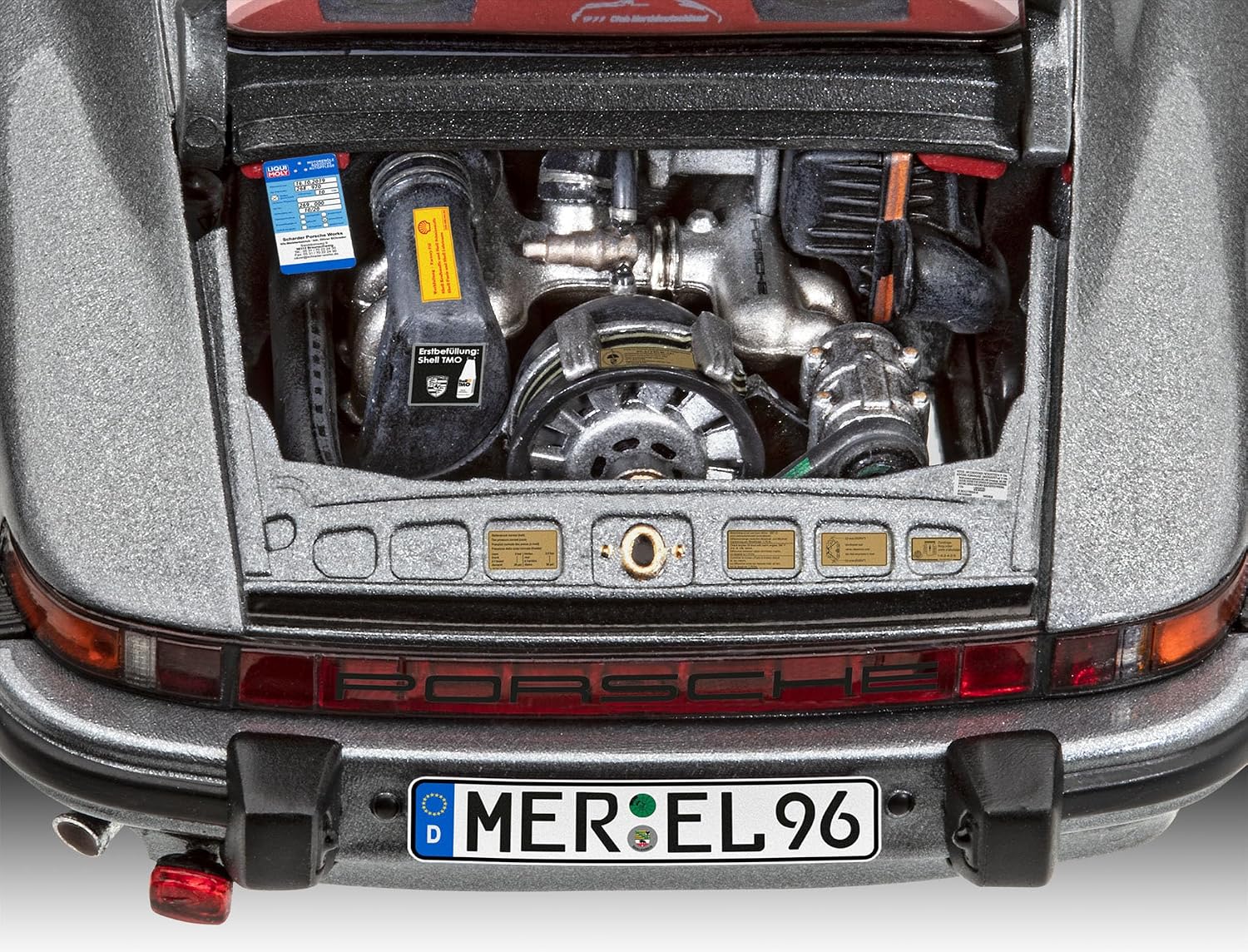 Detalle 2 de Revell Modellbausatz Porsche 911 G-Modell (3,2-L, 231 PS) – detaillierter Bausatz mit Motorbauteilen