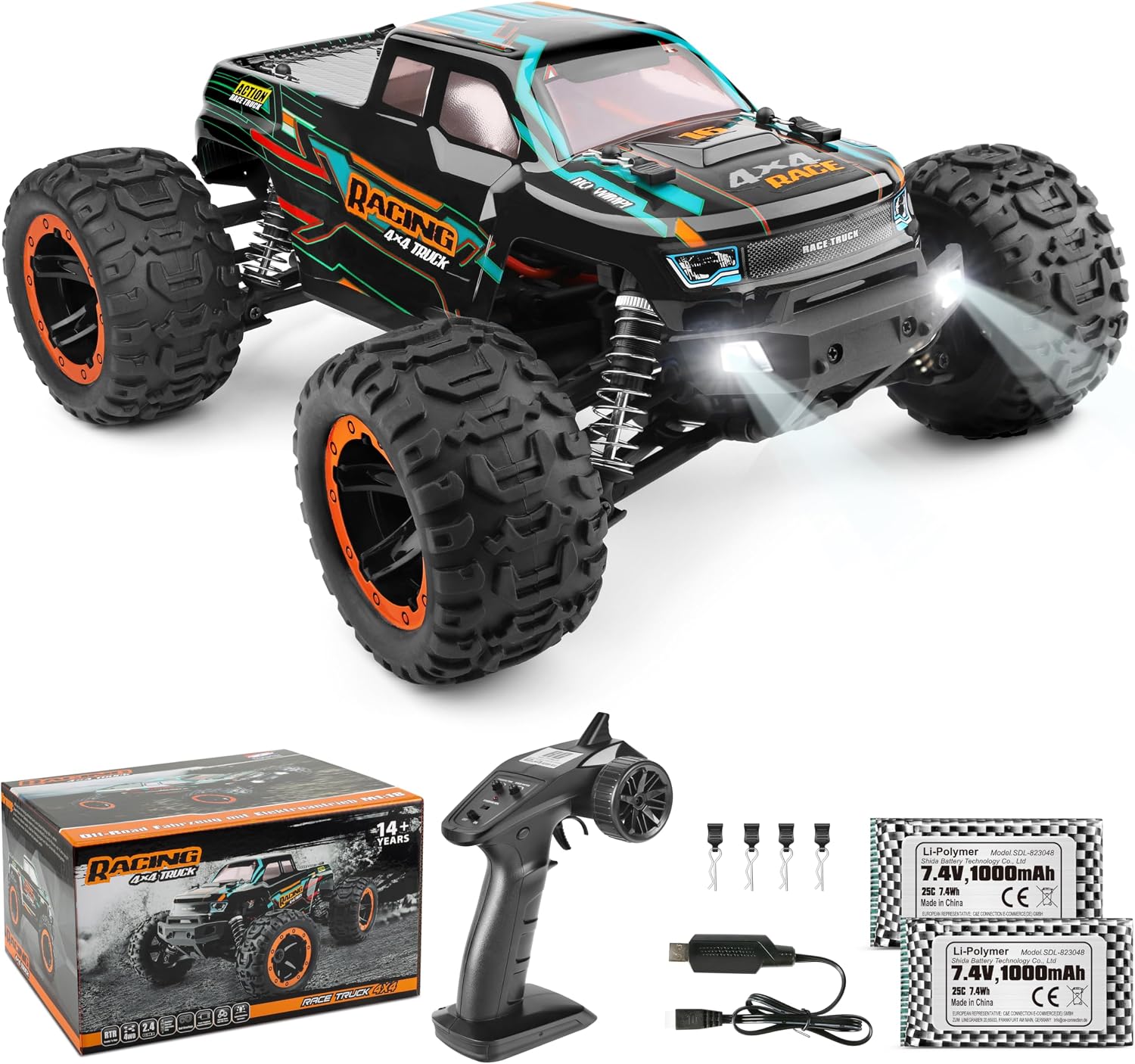 Detalle de HAIBOXING Ferngesteuertes Auto 4WD 1:16 36 km/h Geländewagen