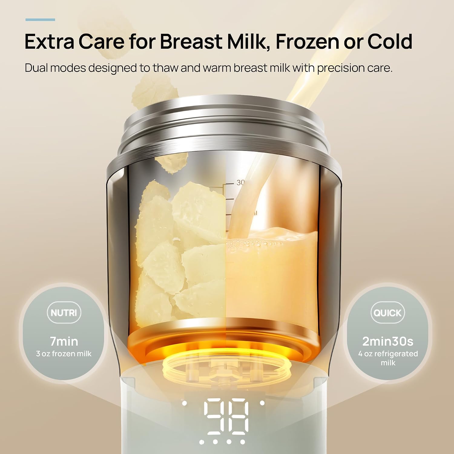 Thumbnail 2 de Papablic NutriWarm Portable Bottle Warmer with Dual Modes and Built-In Sanitizer
