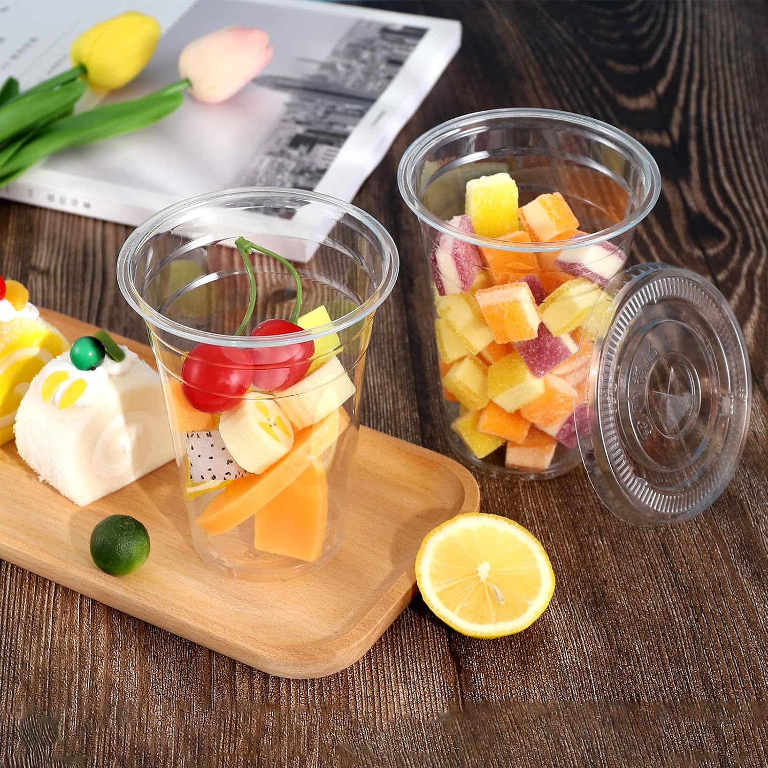 Thumbnail 3 de TashiBox Plastic Cups 16 oz with Lids