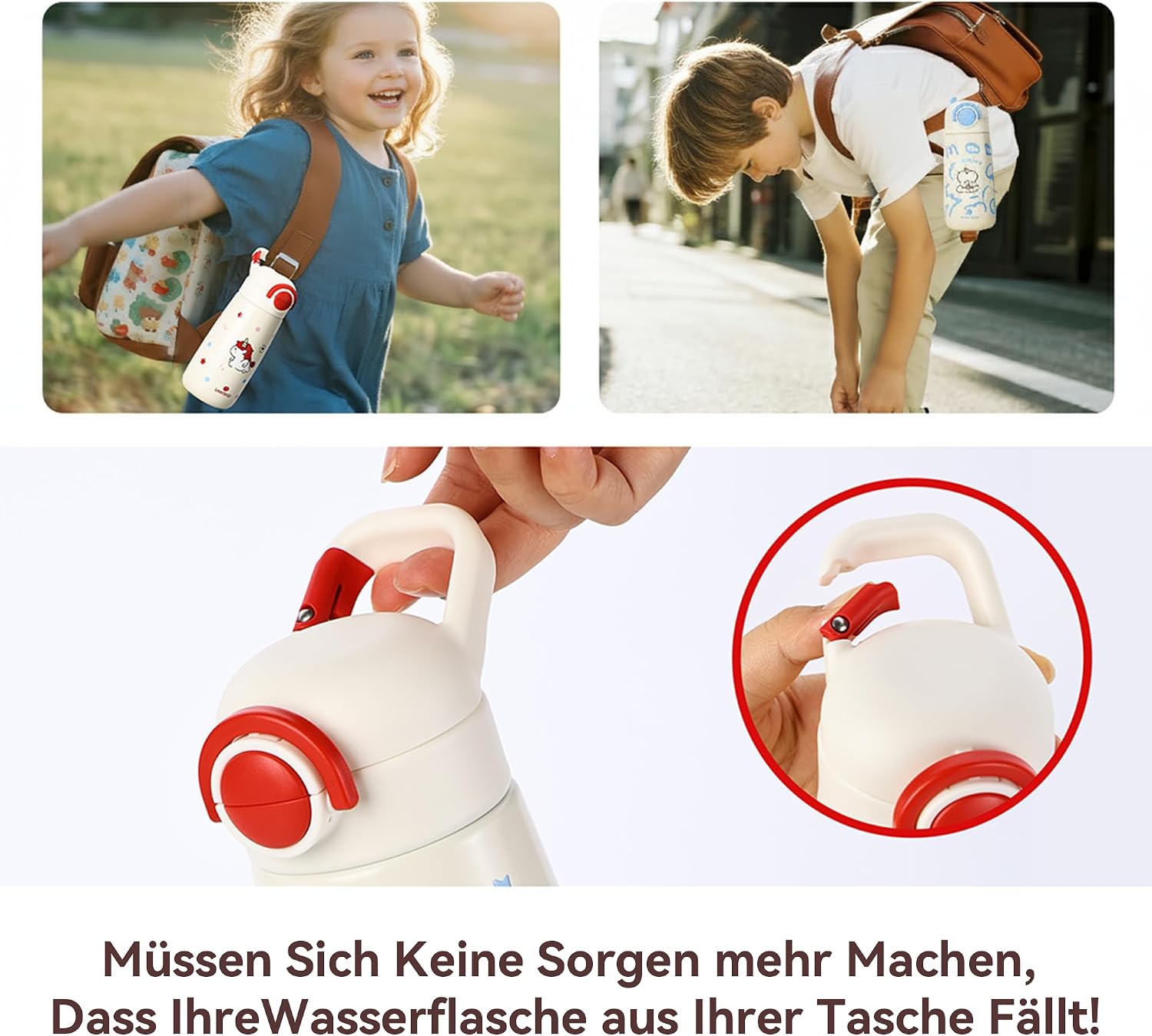 Thumbnail 5 de SANTECO Kinder Thermosflasche 500ml Rot Einhorn