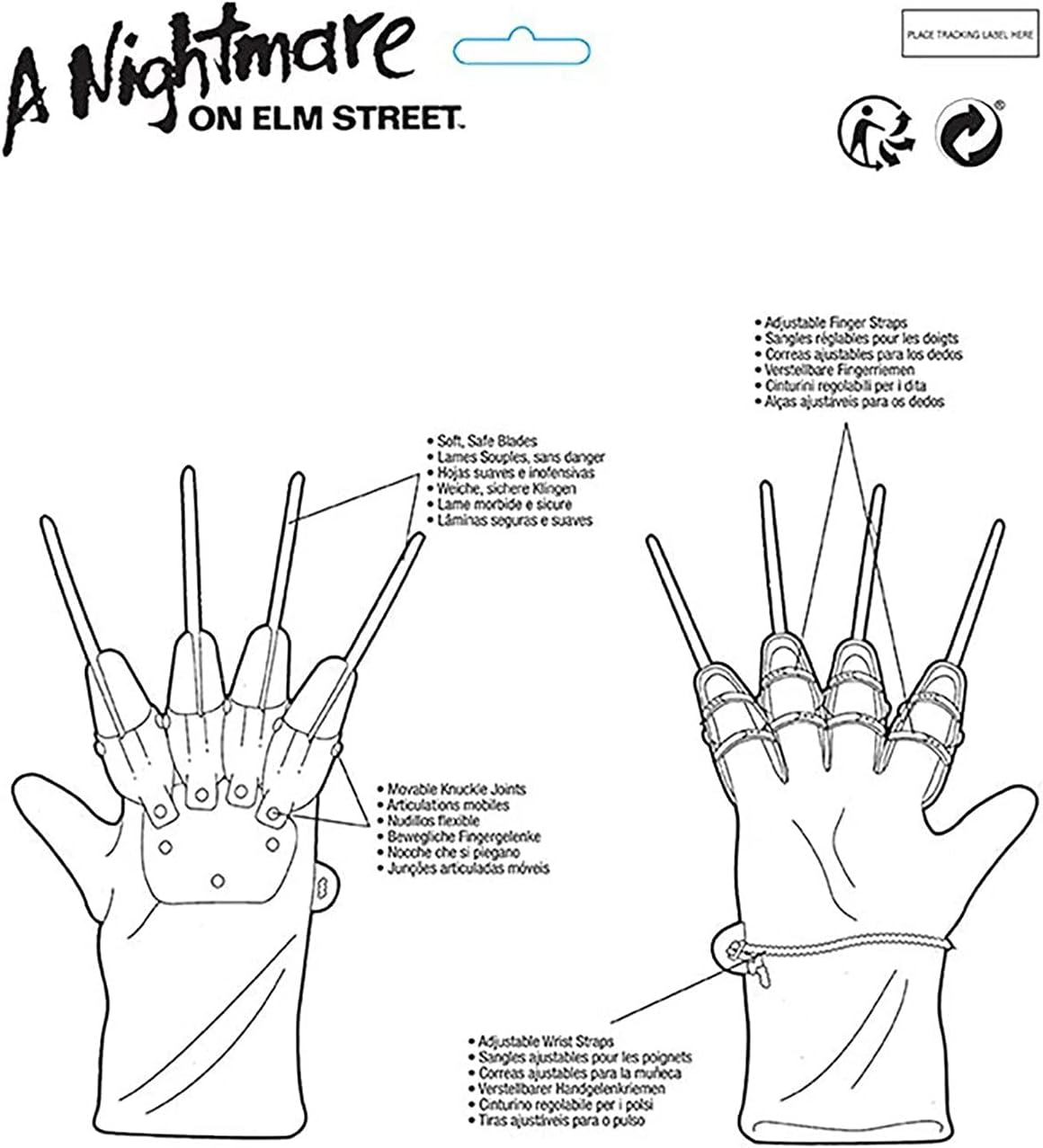 Detalle 2 de Rubies Freddy Krueger Glove for Adults, Licensed A Nightmare on Elm Street Accessory