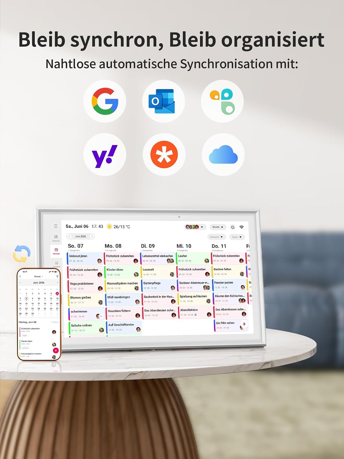 Detalle de Airzeen Digitaler Kalender – Elektronischer Wandkalender für Familien mit 10,1" Display