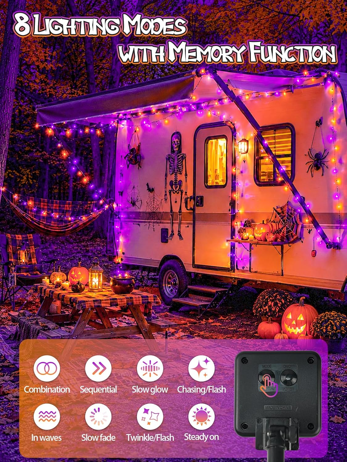 Detalle de Solar Halloween String Lights, 600 LEDs