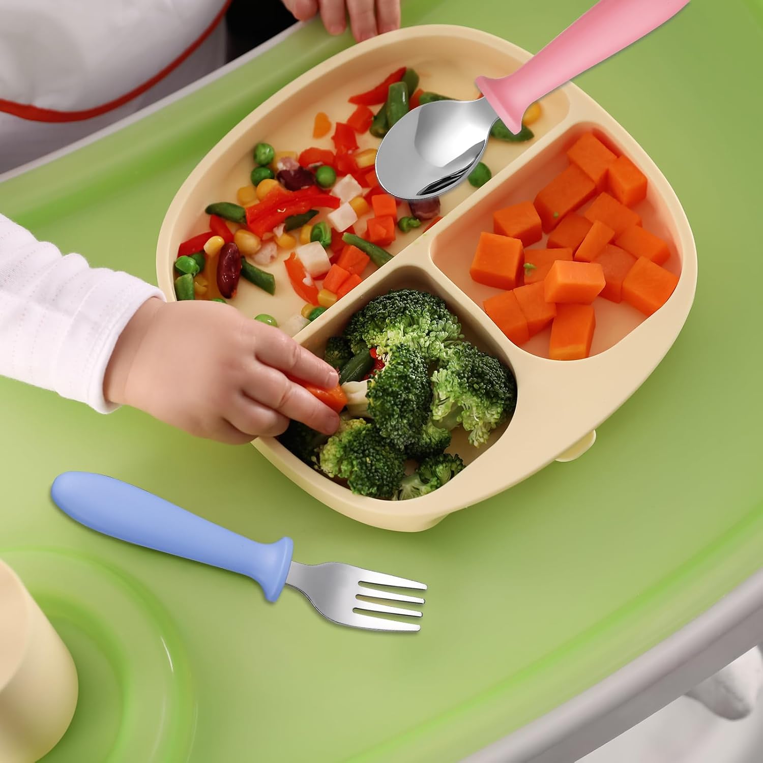 Detalle 1 de Pimoys G1951K-11-N Toddler Utensil Set, 18/8 Stainless Steel, 6 Pieces