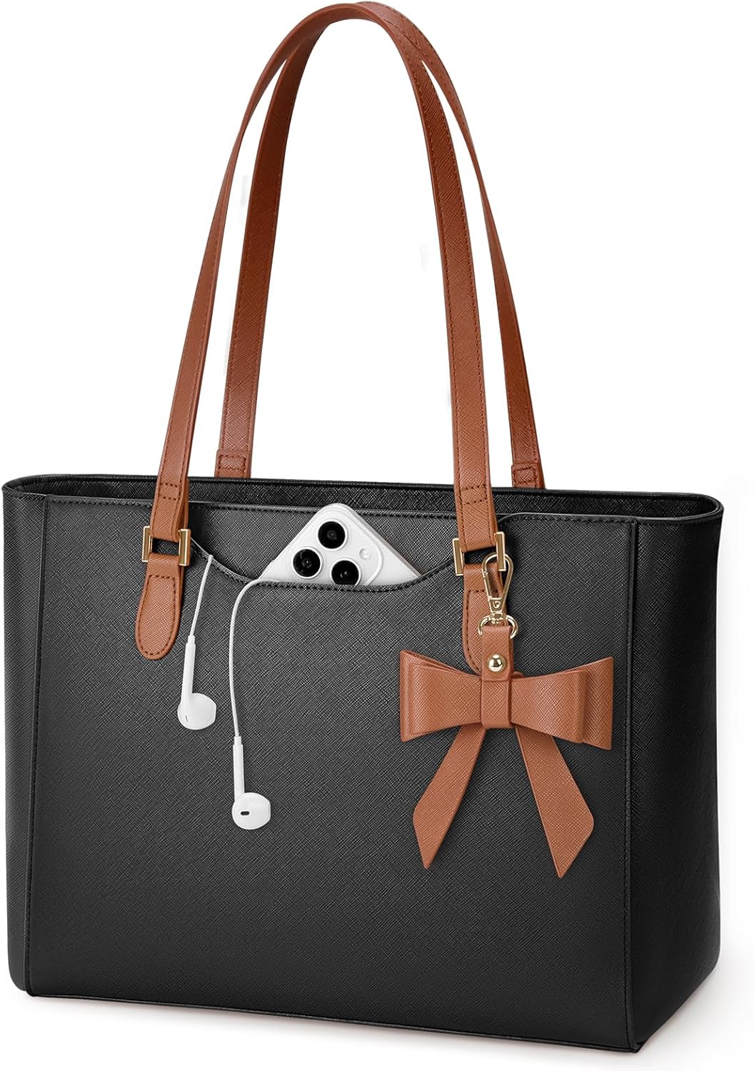 Detalle de KTMOUW Sac à Main Femme Cabas Imperméable — Grand Capacité, Nœud Papillon Détaillable et Polyvalent