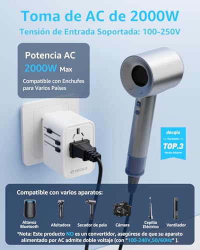 Thumbnail 1 de Adaptador Enchufe Universal decqle: 224+ Países, USB-C PD 20W y USB-A