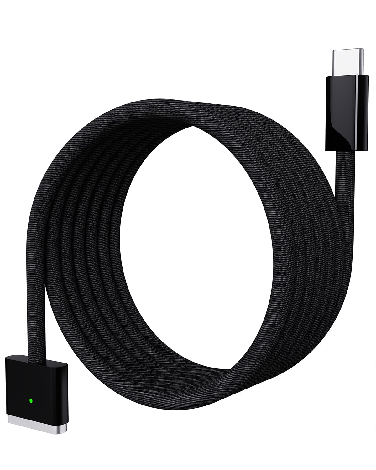 Detalle de Brekiya 2026 USB‑C to M3 Cable for MacBook Pro/Air – 2m, 140W PD, Magnetic Snap & Braided Build
