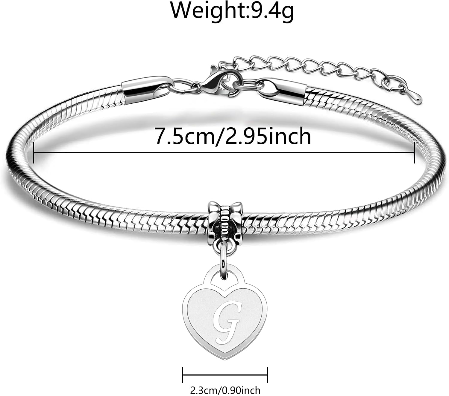 Detalle 2 de Aoosyisk Initial Letter Bracelet