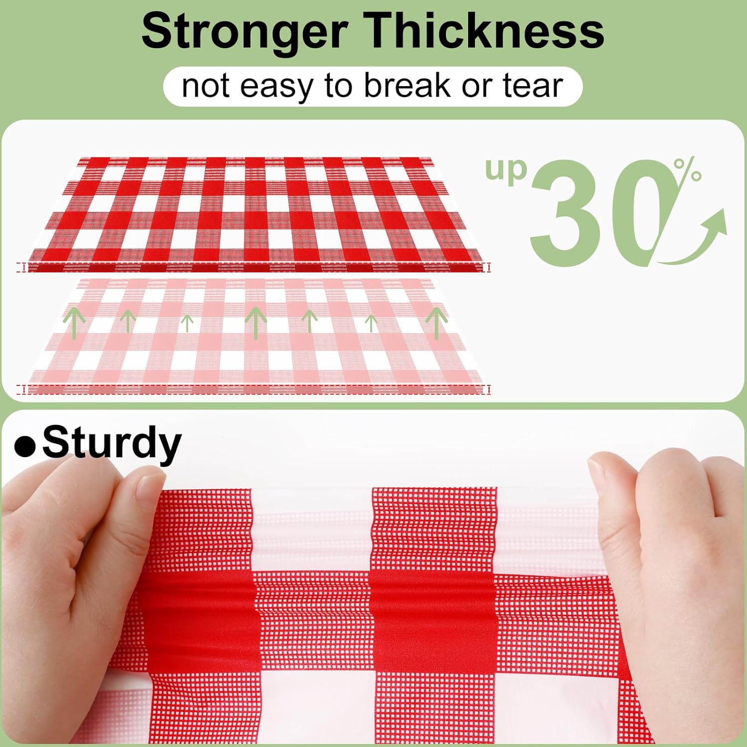 Detalle de misaya 4-Pack Buffalo Disposable Table Cloths (54 x 108 in) Waterproof Plastic Table Covers