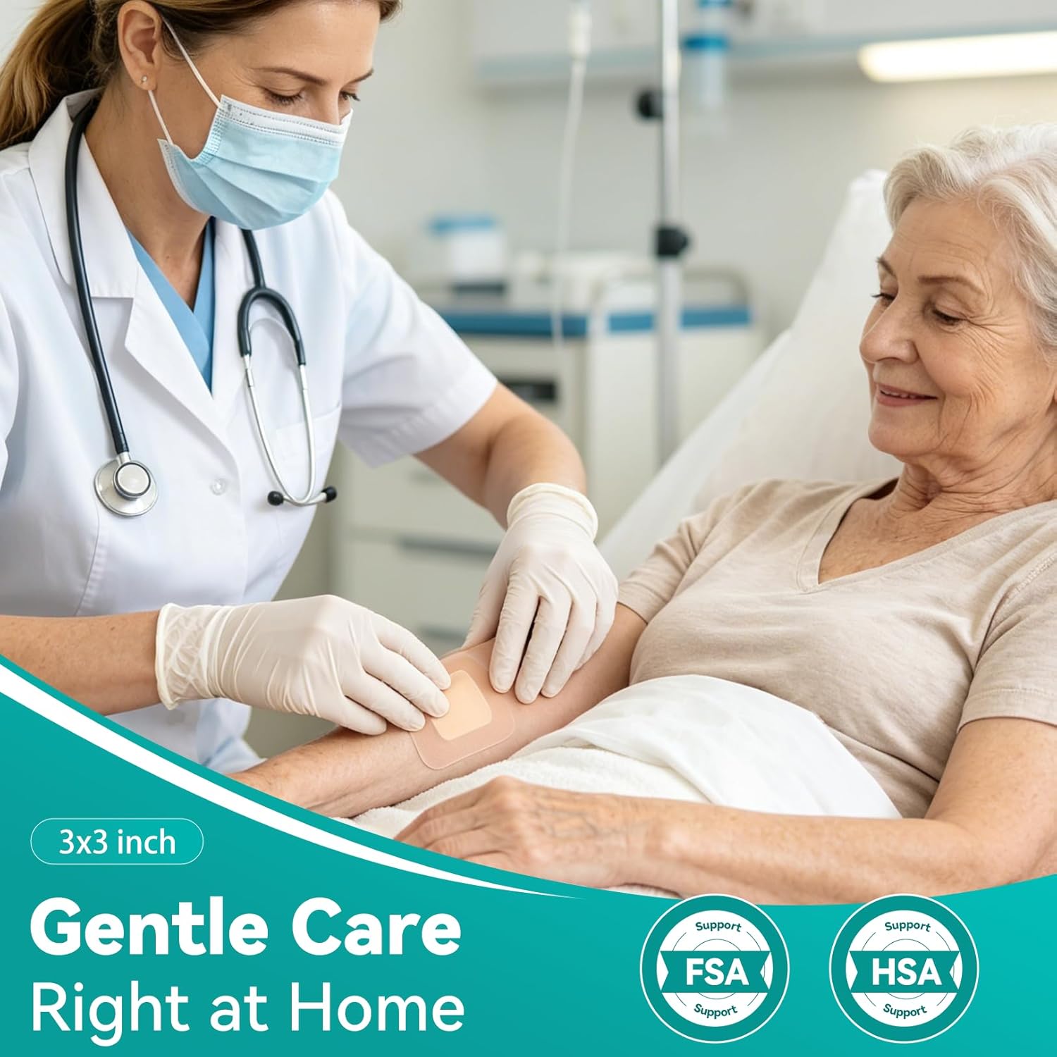 Thumbnail 4 de Dimora Silicone Foam Dressing 3" x 3" (20 PCS) with Border for Sensitive Skin Wound Care