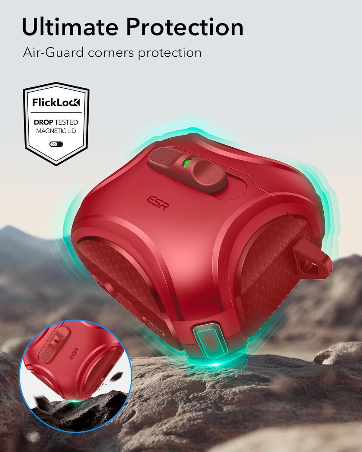 Thumbnail 6 de ESR AirPods 4 case (2024, USB‑C) with MagSafe support in Red – compatible with AirPods 4