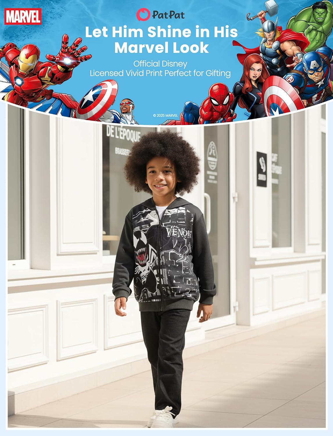 Thumbnail 4 de Marvel Kids’ Graphic Zipper Hoodie, 100% Polyester with Ribbed Cuffs