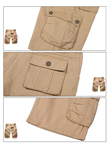 Thumbnail 3 de iCKER Mens Multi-Pocket Cotton Shorts Cargo Shorts (Khaki, 32) – Loose Fit Camouflage