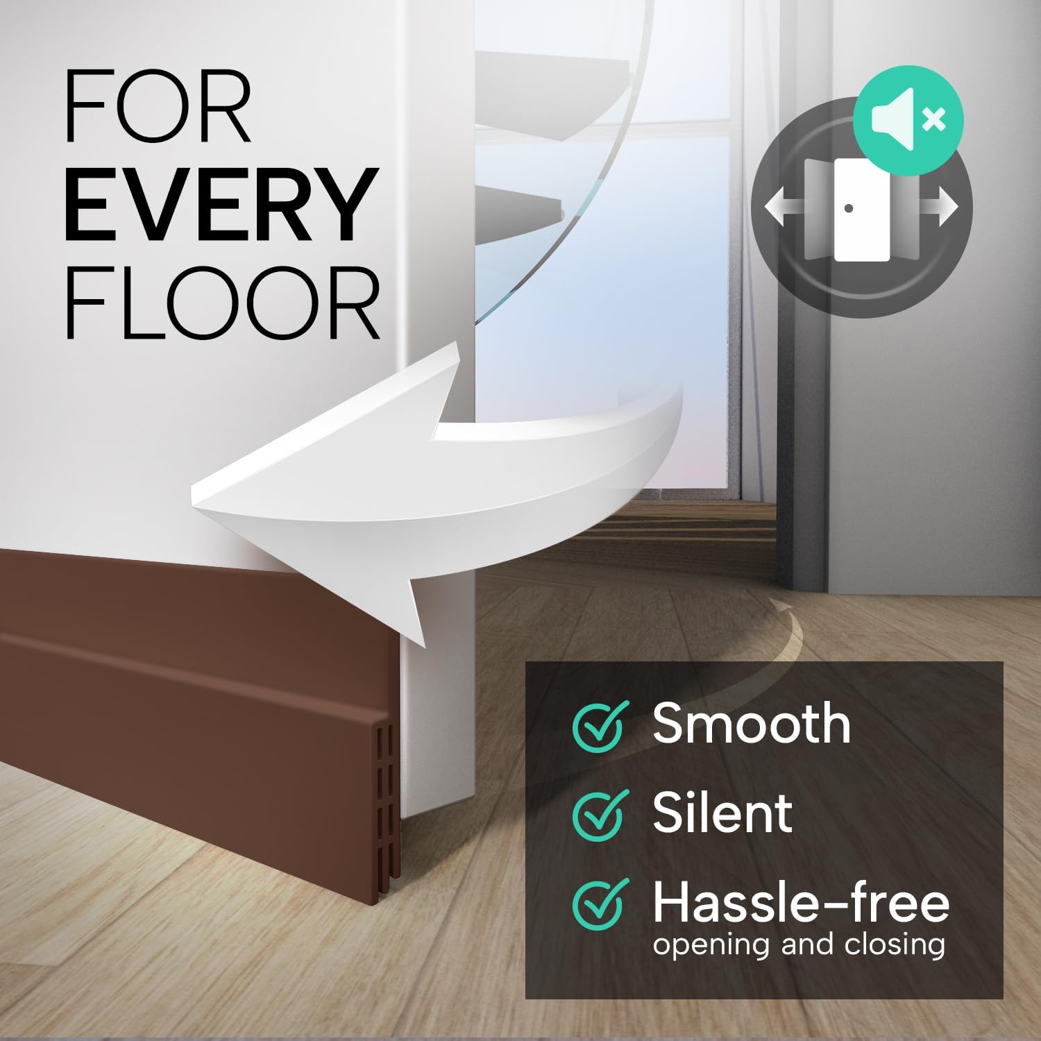 Thumbnail 3 de Vellure 5x Premium Door Draft Excluder Strip – Quick Fit Door Seal for Energy Saving