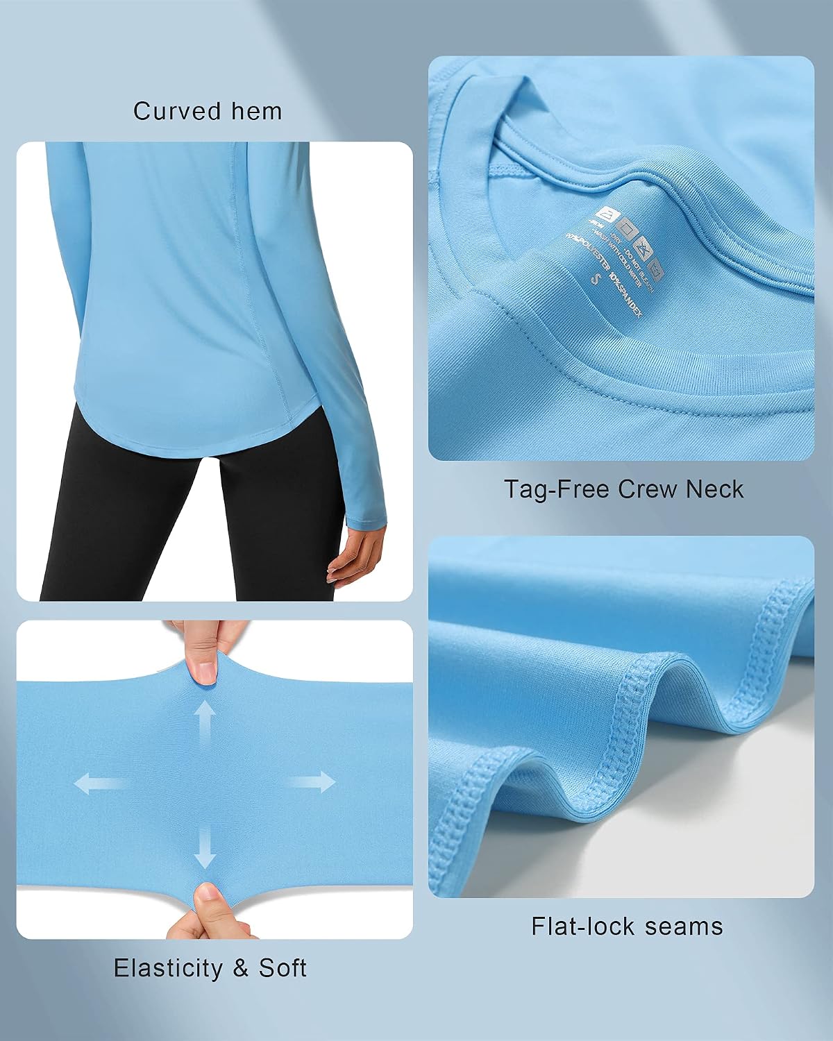Detalle 2 de Roadbox Women's UPF 50+ Long-Sleeve Sun Shirt, Quick-Dry Slim Fit