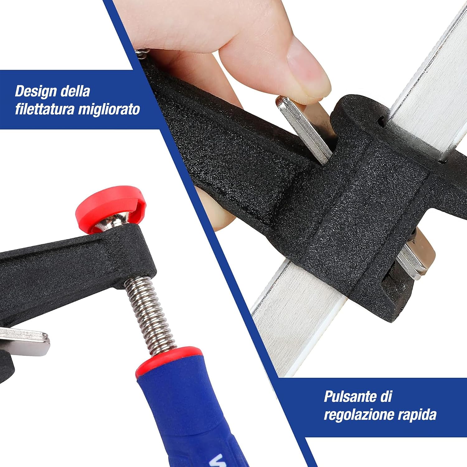 Thumbnail 4 de WORKPRO Morsetti da falegname 4 pezzi – Morsa a sgancio rapido 150/300 mm, serraggio 272 kg
