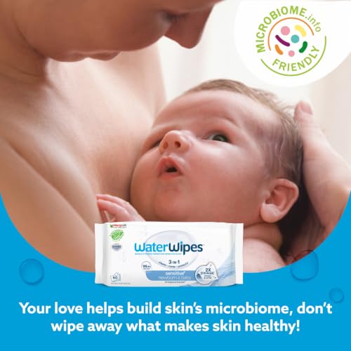 Detalle de WaterWipes Sensitive+ Newborn & Baby Wipes (99.9% Water, Unscented) – 6 Pack