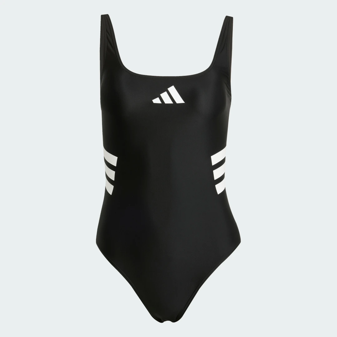 Detalle de Bañador U-back 3 bandas de Adidas en Negro