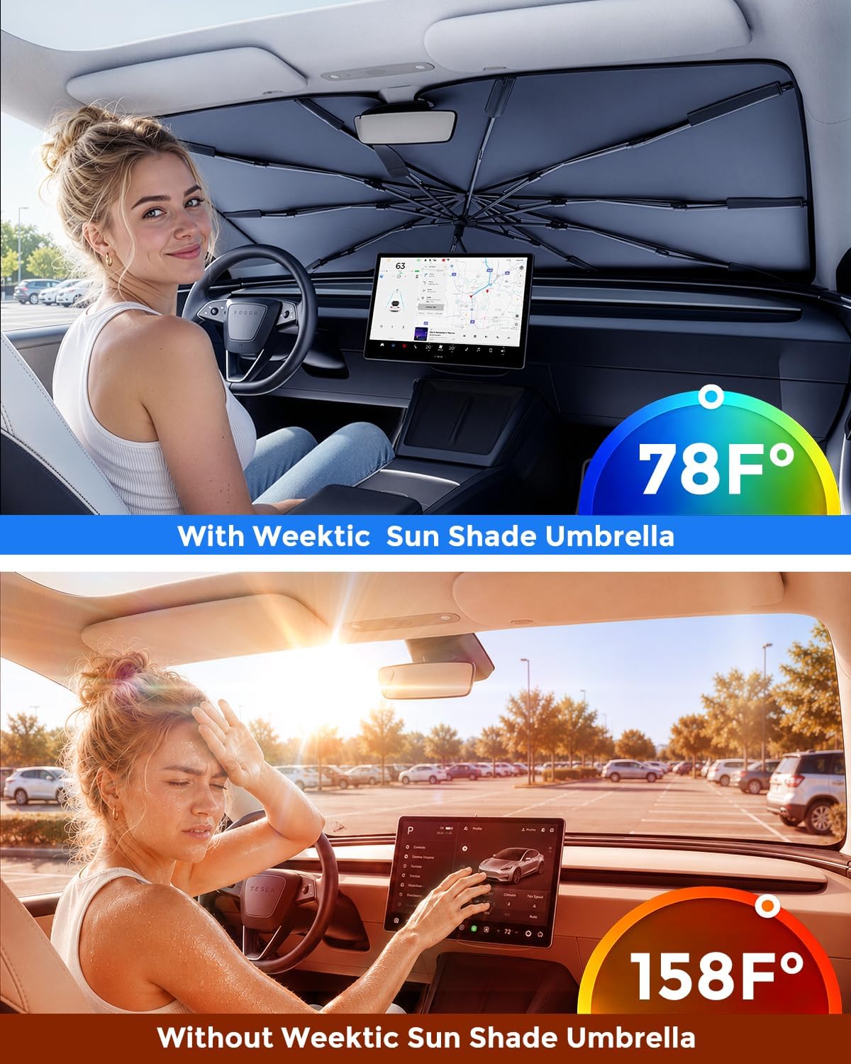 Thumbnail 1 de [2026 Upgrade] Weektic Windshield Sun Shade Umbrella