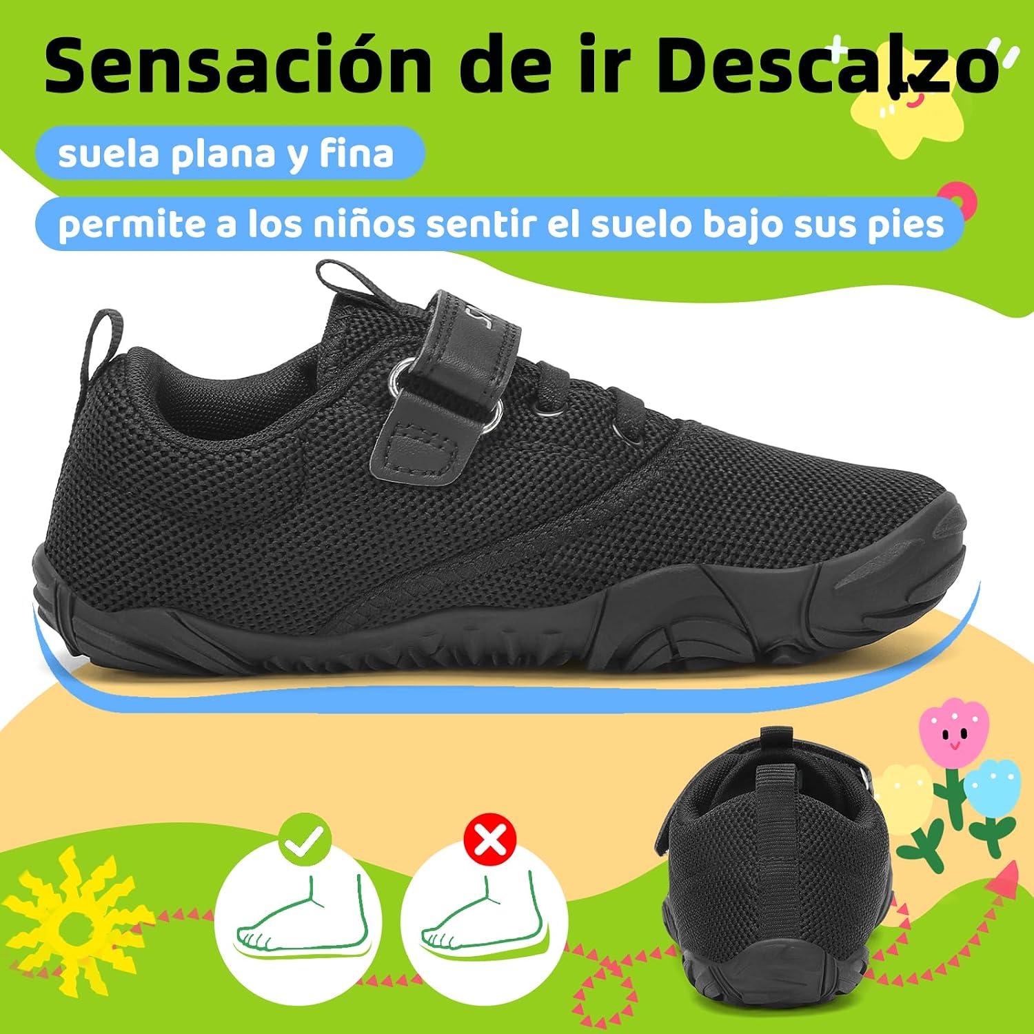 Detalle de SAGUARO Zapatillas Barefoot Niños talla 24-36