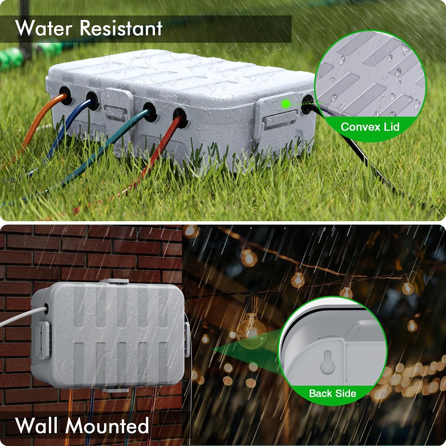 Detalle de RESTMO Extra Large Waterproof Electrical Box (IP54) for Outdoor Outlets
