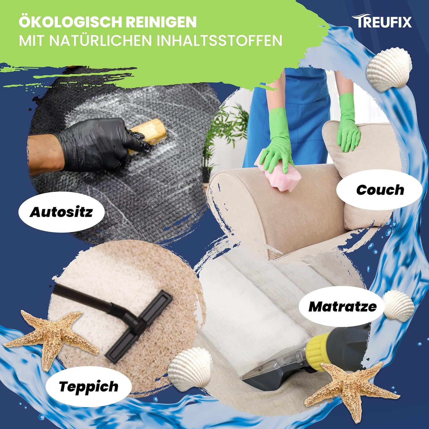 Thumbnail 4 de Treufix Polsterreiniger-Konzentrat für Sofa, Couch & Matratzen (1 L) – für Waschsauger, Nasssauger und Handreinigung