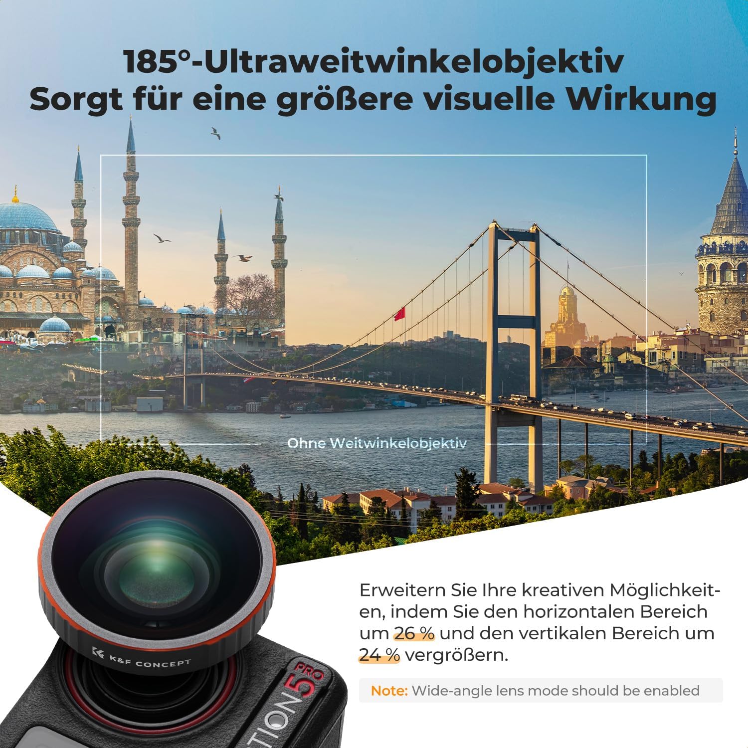 Thumbnail 1 de K&F CONCEPT Weitwinkelfilter für DJI Osmo Action