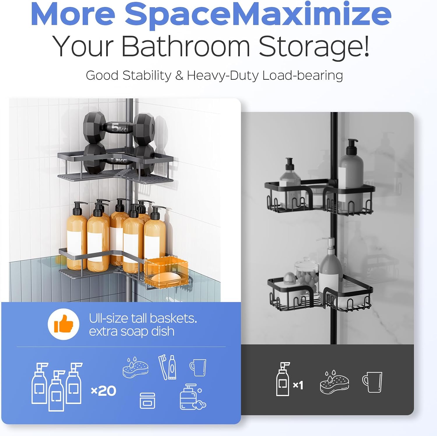 Detalle 2 de HAMITOR Shower Caddy 47-123 Inch