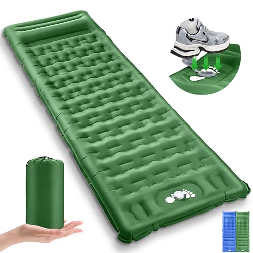 Detalle de BIAOQINBO Verbessertes Luftmatratze für Outdoor – 13 cm Dicke, integrierte Pumpe und Kissen, 260 kg Tragfähigkeit