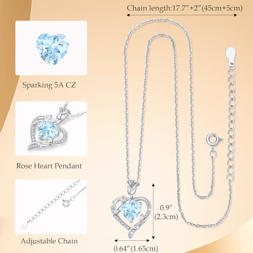 Detalle de Collar Mujer con Colgante Corazón Rosa MISUMOR: detalle romántico con piedra de nacimiento