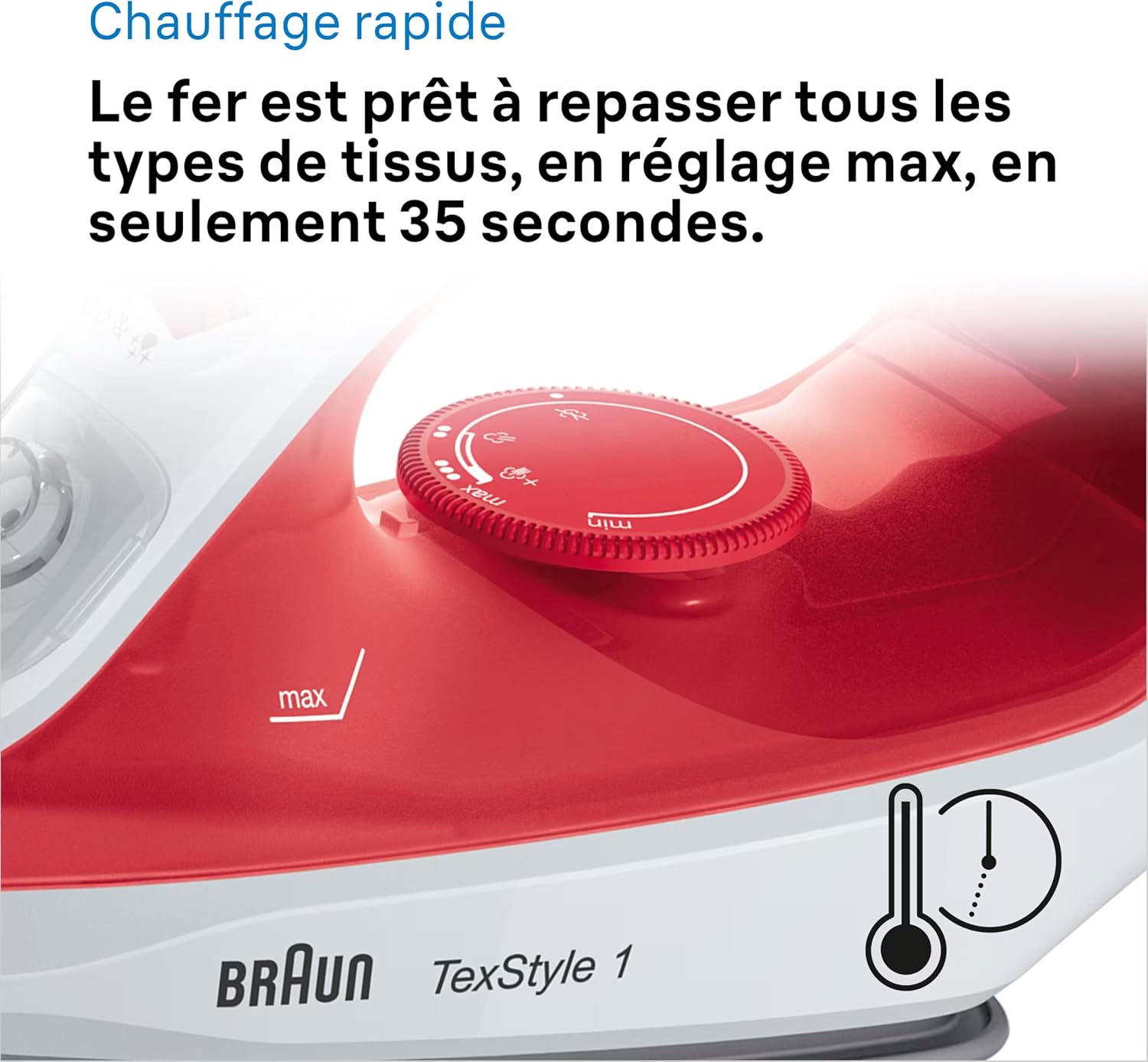 Thumbnail 4 de Braun TexStyle 1 – Fer à Repasser Vapeur Puissant et Léger (1900 W) avec Semelle Antiadhésive