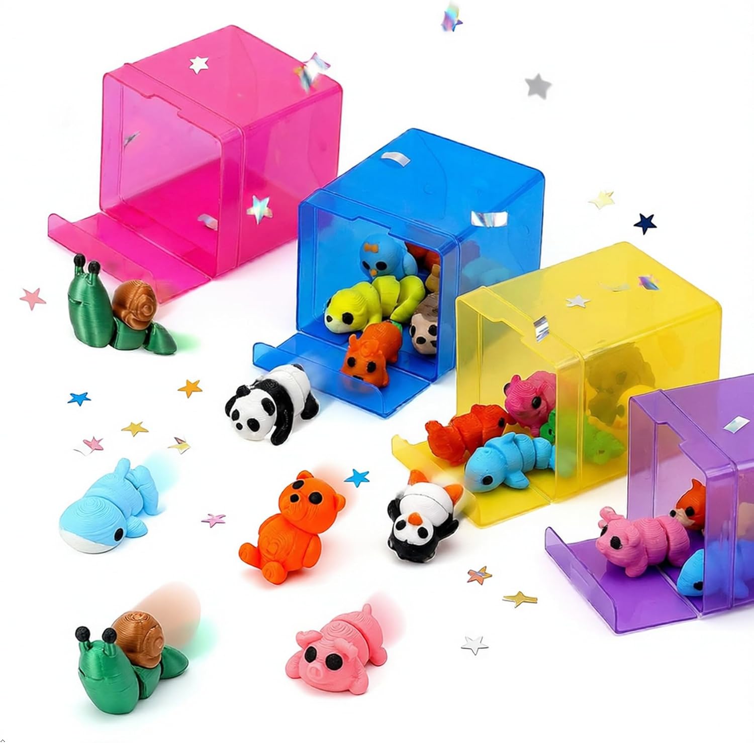 Thumbnail 1 de 120 Pcs Mini 3D Printed Animal Set: Articulated, Colorful Desk Companions